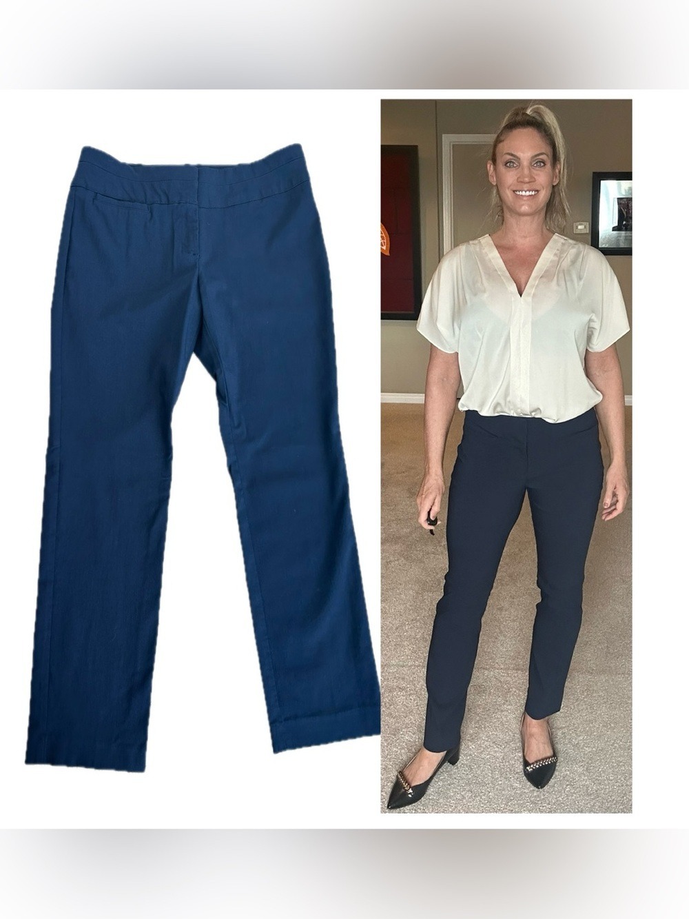 Classic Navy Straight-Leg Women's Pants